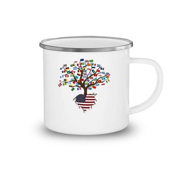 Flags Of The Countries Of The World And American Flag Camping Mug