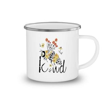 Flower Bee Kind Graphic Camping Mug | Mazezy