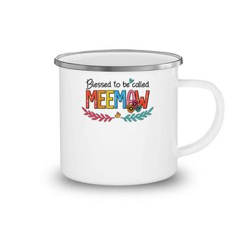 Flower Blessed To Be Called Meemaw Funny Camping Mug | Mazezy
