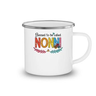 Flower Blessed To Be Called Nonni Funny Camping Mug | Mazezy