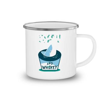 Fluent In Sharkasm And Whiskey Shark Lover Camping Mug | Mazezy
