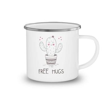 Free Hugs Cactus Funny Cute Sarcastic Camping Mug | Mazezy