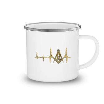 Freemason Heartbeat Masonic Heartbeat Camping Mug | Mazezy