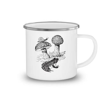 Frog Mushroom And Snail Vintage Botanical Art Camping Mug | Mazezy