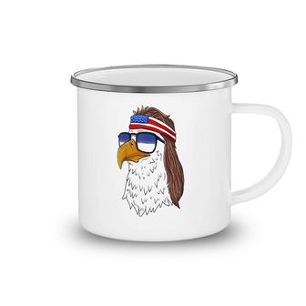 Funny American Bald Eagle Mullet 4Th Of July Camping Mug | Mazezy