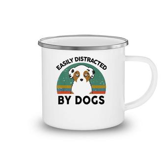 Funny Australian Shepherd Easily Distracted By Dogs Aussie Camping Mug | Mazezy