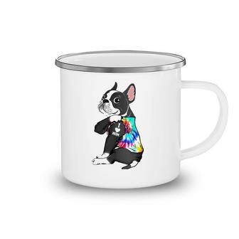 Funny Boston Terrier Dog Tattoo I Love Mom Mother's Day Gift Camping Mug | Mazezy