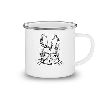 Funny Bunny Rabbit With Leopard Glasses Camping Mug