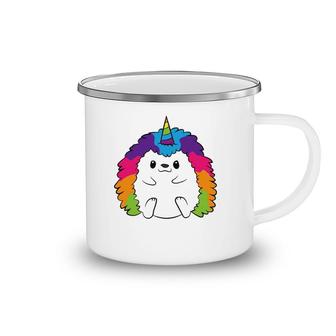 Funny Hedgehog Unicorn Kids Rainbow Hedgehog Camping Mug | Mazezy