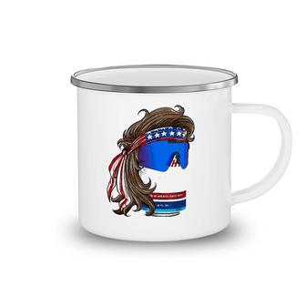 Funny Patriotic Mullet Beer Graphic Tee 4Th Of July Summer Camping Mug | Mazezy