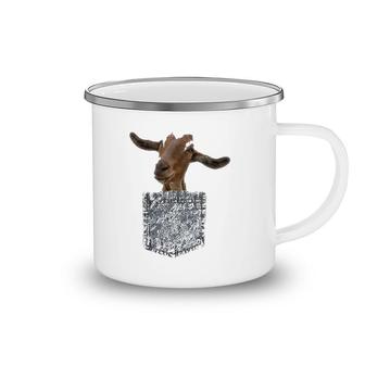 Funny Pocket Animal Peeking Baby Goat Camping Mug | Mazezy