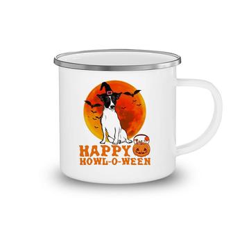 Funny Rat Terrier Dog Halloween Happy Howl-O-Ween Camping Mug | Mazezy