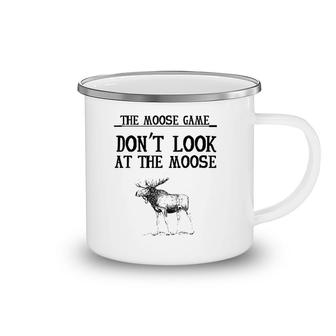 Funny The Moose Game Dry Humor Joke Camping Mug | Mazezy
