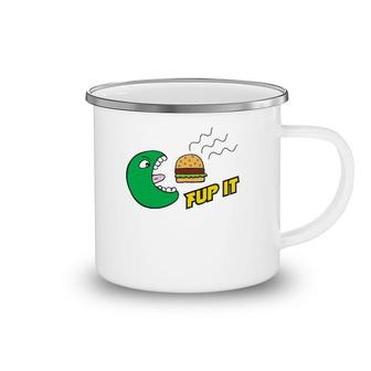 Fup It Cheeseburger Monster Cartoon Camping Mug | Mazezy