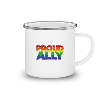 Gay Pride Ally Lgbt Friends Proud Ally Camping Mug | Mazezy