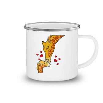 Giraffe Kissing Baby Africa Zoo Heart Mothers Day Gift Camping Mug | Mazezy