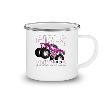 Girls Monster Truck Cool Engines Girl Monster Car Camping Mug | Mazezy