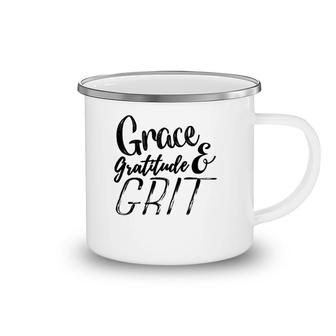 Grace Gratitude And Grit Horse Farm Equestrian Novelty Camping Mug | Mazezy