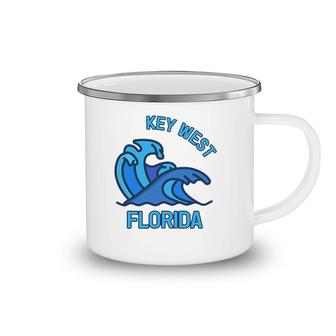 Graphic Key West Florida Pocket Wave Souvenir Camping Mug | Mazezy