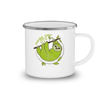 Green Three Toed Sloth Camping Mug | Mazezy