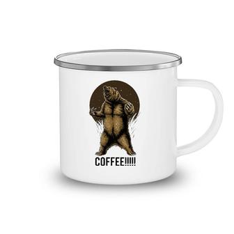 Grizzly Bear Needs Coffee Camping Mug | Mazezy