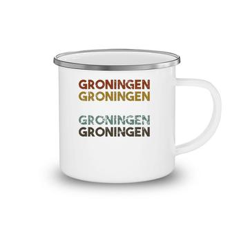 Groningen Netherlands Vintage 80'S Style Camping Mug | Mazezy