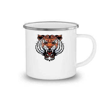 Growling Mouth Open Bengal Tiger Funny Camping Mug | Mazezy