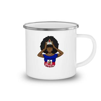 Haiti Haitian Love Flag Proud Woman Princess Crown Girl Camping Mug | Mazezy