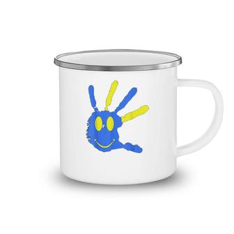 Hand Smiley Face Down Syndrome Camping Mug | Mazezy