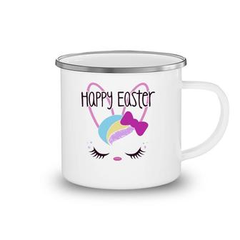 Happy Easter Bunny Sleeping Face Cute Funny Christian Girls Camping Mug | Mazezy
