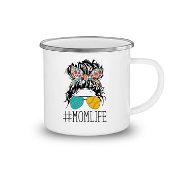 Hastag Mom Life Messy Bun Softball Baseball Mother's Day Camping Mug | Mazezy