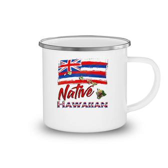 Hawaiian Islands Hawaii Flag Native Hawaiian Camping Mug | Mazezy