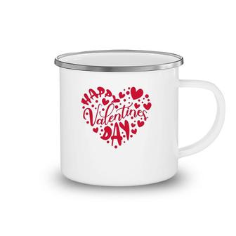 Heart Happy Valentine's Day Gifts Raglan Camping Mug | Mazezy