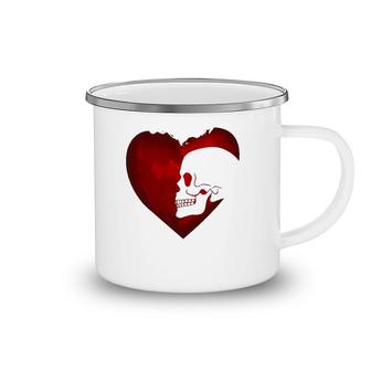 Heart Skull Happy Valentine's Day Camping Mug | Mazezy