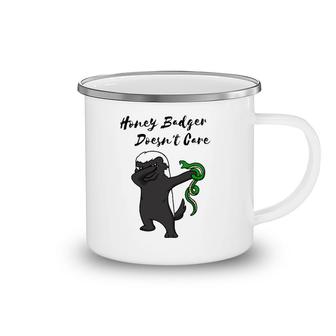 Honey Badger Doesn't Care Funny Dabbing Animals Camping Mug | Mazezy
