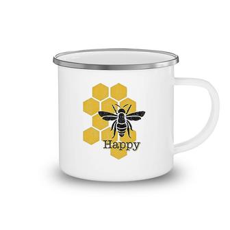 Honeycomb Bee Happy Toddler Camping Mug | Mazezy
