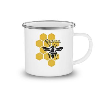 Honeycomb Queen Bee Camping Mug | Mazezy
