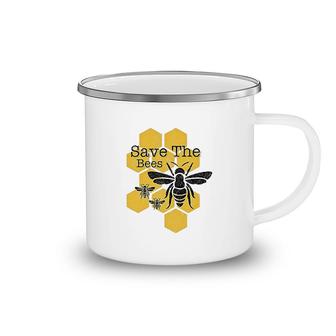 Honeycomb Save The Bees Camping Mug | Mazezy