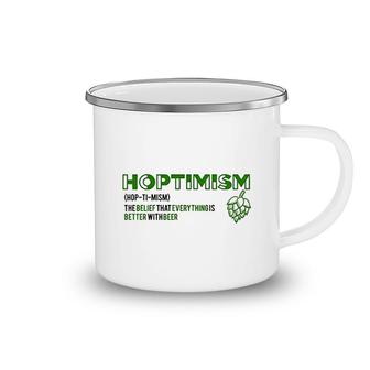 Hoptimism Graphic Beer Funny Camping Mug | Mazezy