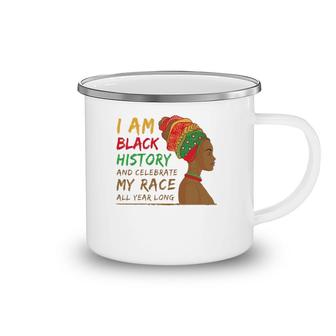 I Am Black History Month Afro Woman Camping Mug | Mazezy