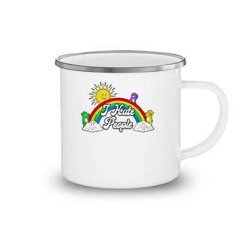 I Hate People Rainbow Printed Camping Mug | Mazezy