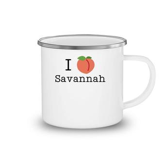 I Heart Savannah Georgia Love Peach Forsyth Park Camping Mug | Mazezy