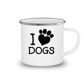 I Love Dogs Heart Paw Dog Lover Camping Mug | Mazezy