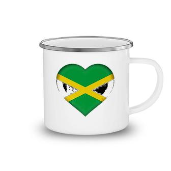 I Love Jamaica Jamaican Flag Heart Camping Mug | Mazezy