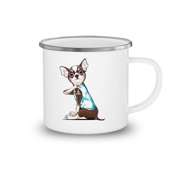 I Love Mom Funny Chihuahua Tattooed Camping Mug | Mazezy