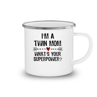 I'm A Twin Mom What's Your Superpower Mother's Day Camping Mug | Mazezy