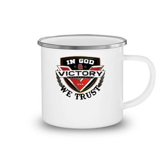 In God And Victory We Trust Camping Mug | Mazezy