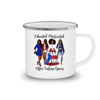 Inspiring Afro Latina Queen Puerto Rican Womans Rico Flag Camping Mug | Mazezy