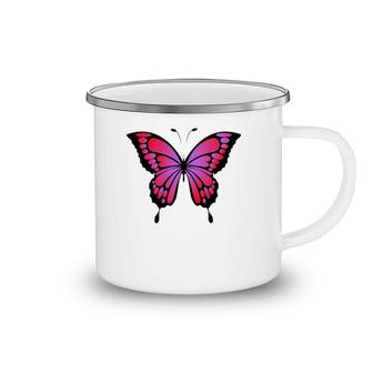Intense Red And Purple Butterfly Camping Mug | Mazezy