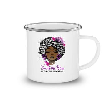 International Women's Day 2022 Break The Bias Black Queen Camping Mug